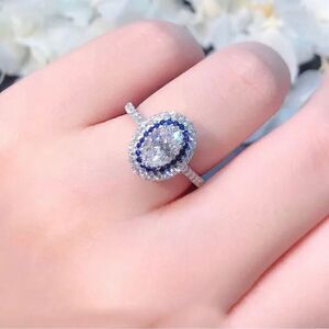 Lydia Sapphire Silver Wedding Ring